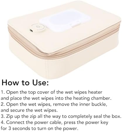 Hamwesh Baby Wipe Warmer, Constant Temperature Fast Heating Portable Wipe Warmer, Baby Dispenser with Sealed Humidity Lock for Newborn Travel Home Use - 4