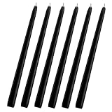 HAMPPLIES 6 Stück Hohe Stabkerze Abendessen Bei Kerzenlicht Kerzen Hochzeitsessen Schwarze Kerzensäule Groß Hochzeitsdekorationen Dekorativ Dochte Spitzkerzen Wachskerze Black Paraffin