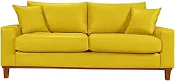 Sofá Living Istambul Em Courino Couro Sintetico (Amarelo)