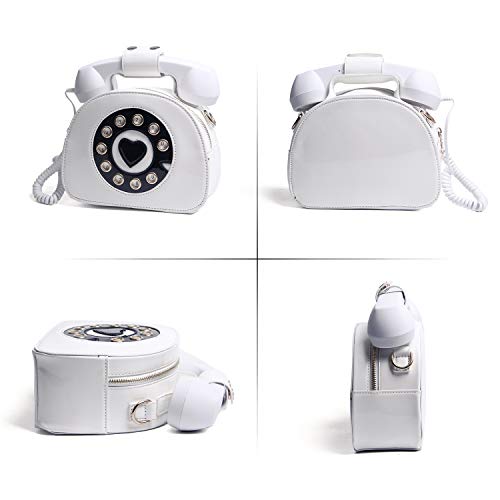 Oweisong Fun Telephone Purse for Women Novelty Phone Tote Handbags Top Handle Shoulder Crossbdoy Bag White by Oweisong - Used condition - Image 3