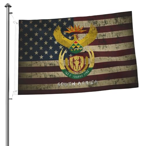 SMLBNE Retro South African Coat Of Arms South Africa 2x3FT Flag Double-Sided – Indoor/Outdoor Decor, Vibrant Colors, All-Season Use62