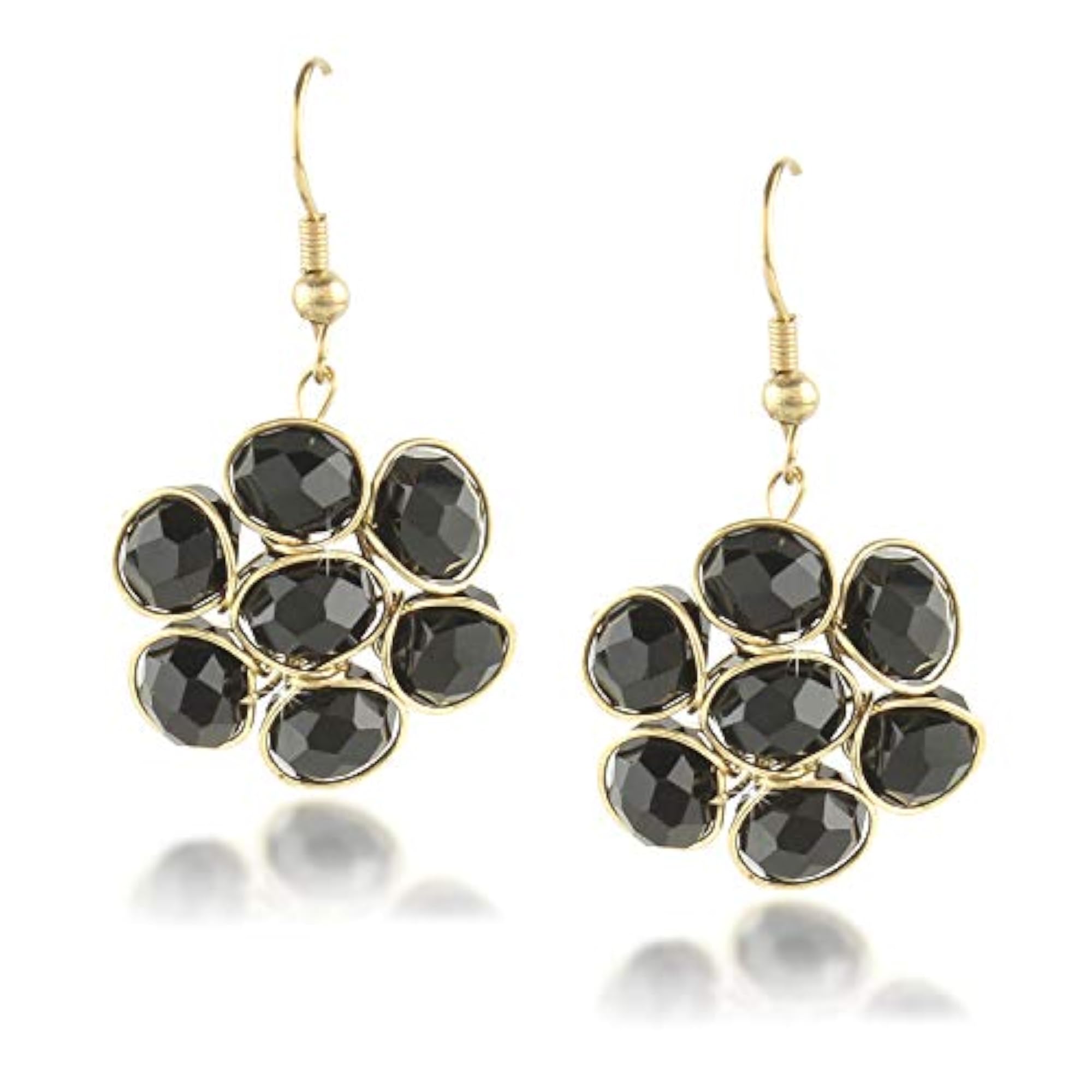 Stylish Crystal Beads Combo Bracelet Earrings Ring Set