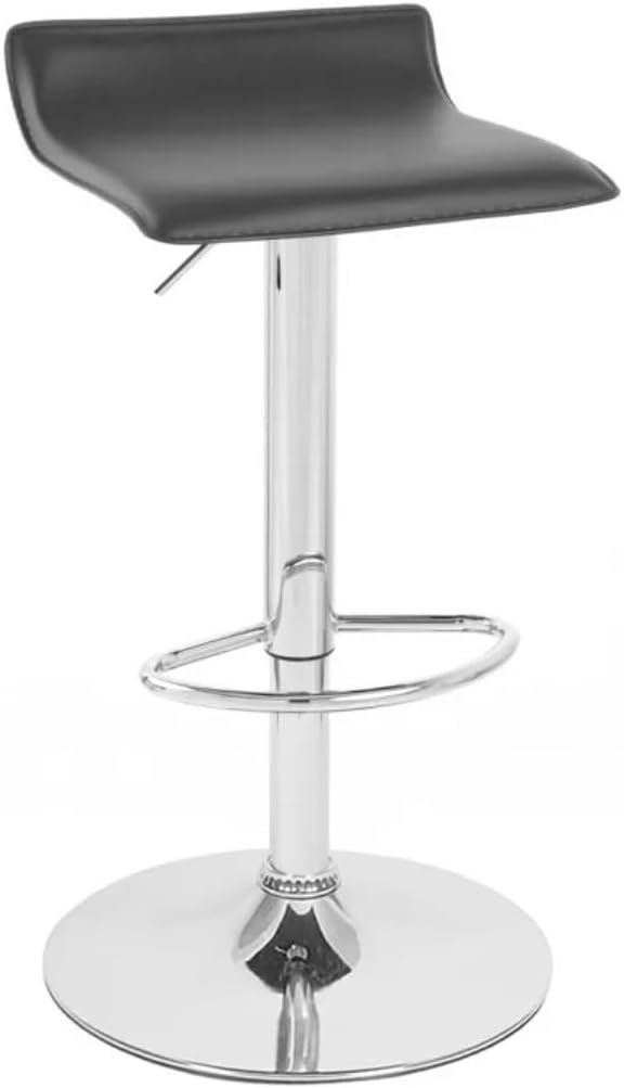 2 x PU Leather Hydraulic Lift Adjustable Counter Bar Stool Dining Chair Black -Pack of 2 (1013)