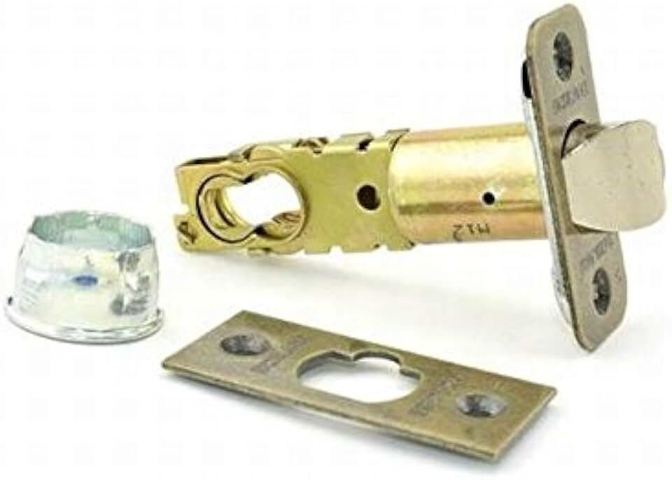 Schlage 16-211 2 3/8 or 2 3/4 Replacement Deadlatch with Triple Faceplate Opti, Antique Brass