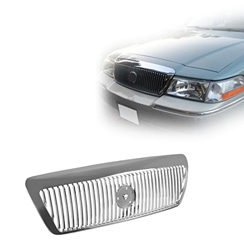 Titanium Plus Autoparts 2003-2005 Compatible With MERCURY Grand Marquis Front Grille Grill Chrome FO1200406 3W3Z8200AB