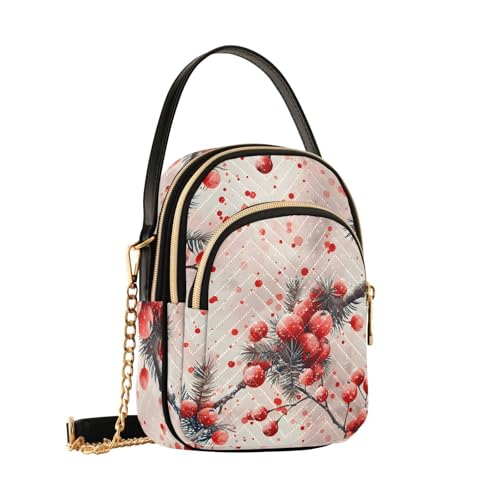 Sac à main femme et fille avec motif baies de houx pour les sorties