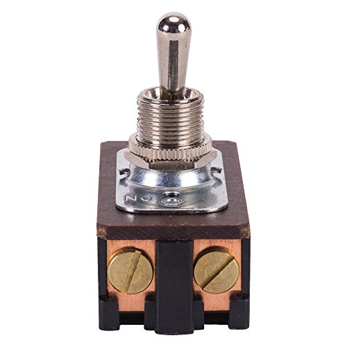 Toggle Switch, Maintained Contact And Multiple Pole, On Off Circut Function, Dpst, Brass/Nickel Actuator, 20/10 Amps At 125/250 Vac/Dc, Screws Connection #TOP3