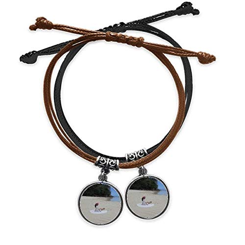 Mer de corail bracelet cuir double pour les amoureux Ellie Yao idée cadeau