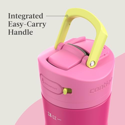 Image of Contigo Ashland Chill 2.0 Stainless Steel Water Bottle with AUTOSPOUT Lid, 24 oz, Wildberry
