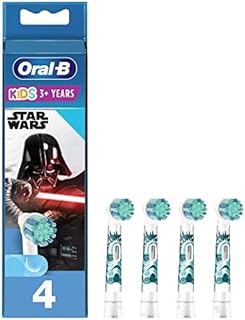 Oral-B Kids Końcówki do Szczoteczek dla Dzieci, 4 Sztuki, z Motywem z Filmu Gwiezdne Wojny, Oryginalne Wkłady do Elektrycznej Szczoteczki, od 3 Lat