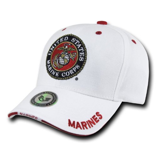 U.S. MARINE CORPS USMC INSIGNIA HAT CAP WHITE MARINES US MILITARY BASEBALL CAPS