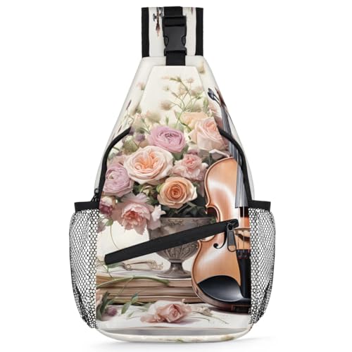 Sling bag para hombre y mujer con diseño floral miniatura 1