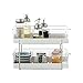 WXXGY Pod umywalką, regał magazynowy, 2 poziomy, kosz przesuwny, szafa, organizery kuchenne, regały magazynowe, do łazienki kuchennej/a