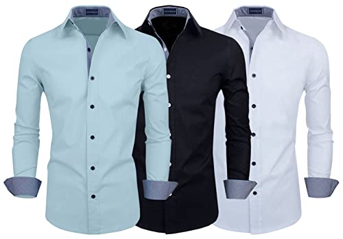 Image of Zombom Men's Combo Regular Fit Cotton Blend Full Sleeve Casual Shirts Pack of 3