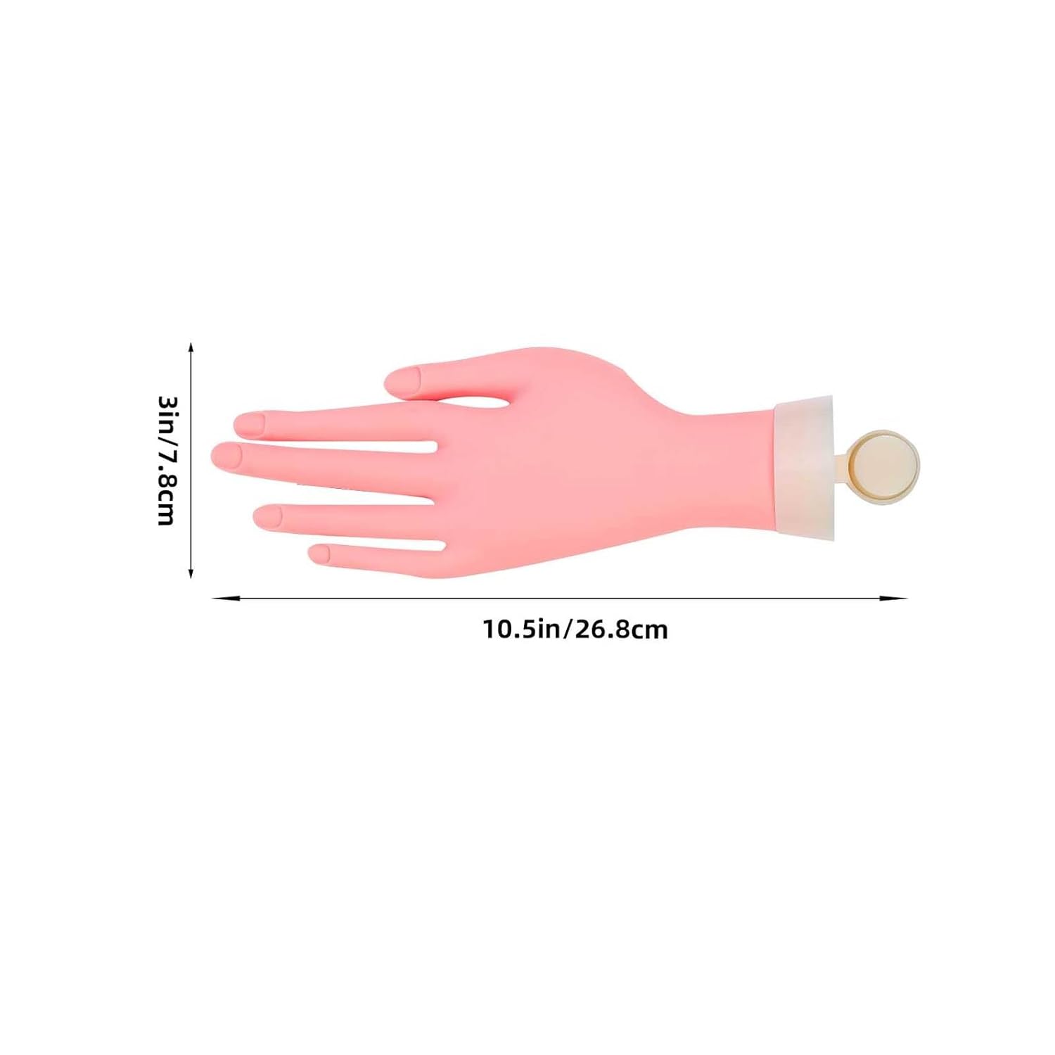 Bendable Manicure Hand Model with Bracket Artificial Nail Art Practice Hand for Beginners and Professionals for Nail Training and Display