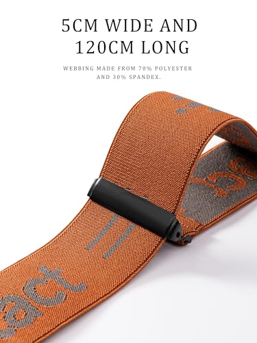 Image of Men's Industrial Strength Suspenders 2-Inch Wide X-Back Heavy Duty Braces Strong Metal Clips, Elastic Adjustable