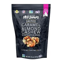 180 Snacks Salted Caramel Almond Cashew with Himalayan Salt - Delicious, Bite-Size Healthy Snacks - Non GMO, Dairy-free, Gluten-free Snacks - EBT Eligible Snacks for Kids and Adults - 15 oz