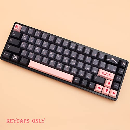Molgria Keycaps 136 Set Night Sakura For Full Sized Keyboard, Custom Pbt Cherry Profile Key Caps Japanese Style With Keycap Puller For Cherry Mx 104/87/68/61 60 Percent Ansi/Iso Layout Keyboard thumb #5