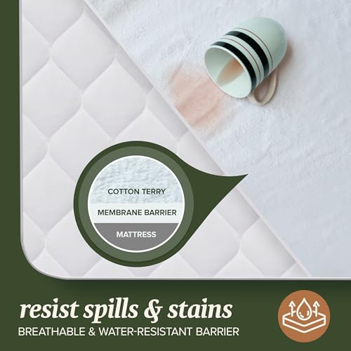 Image of Beckham Hotel Collection Mattress Protector - Hotel-Grade Cotton Blend, Silent Waterproof Protection that Preserves Mattress Feel, King
