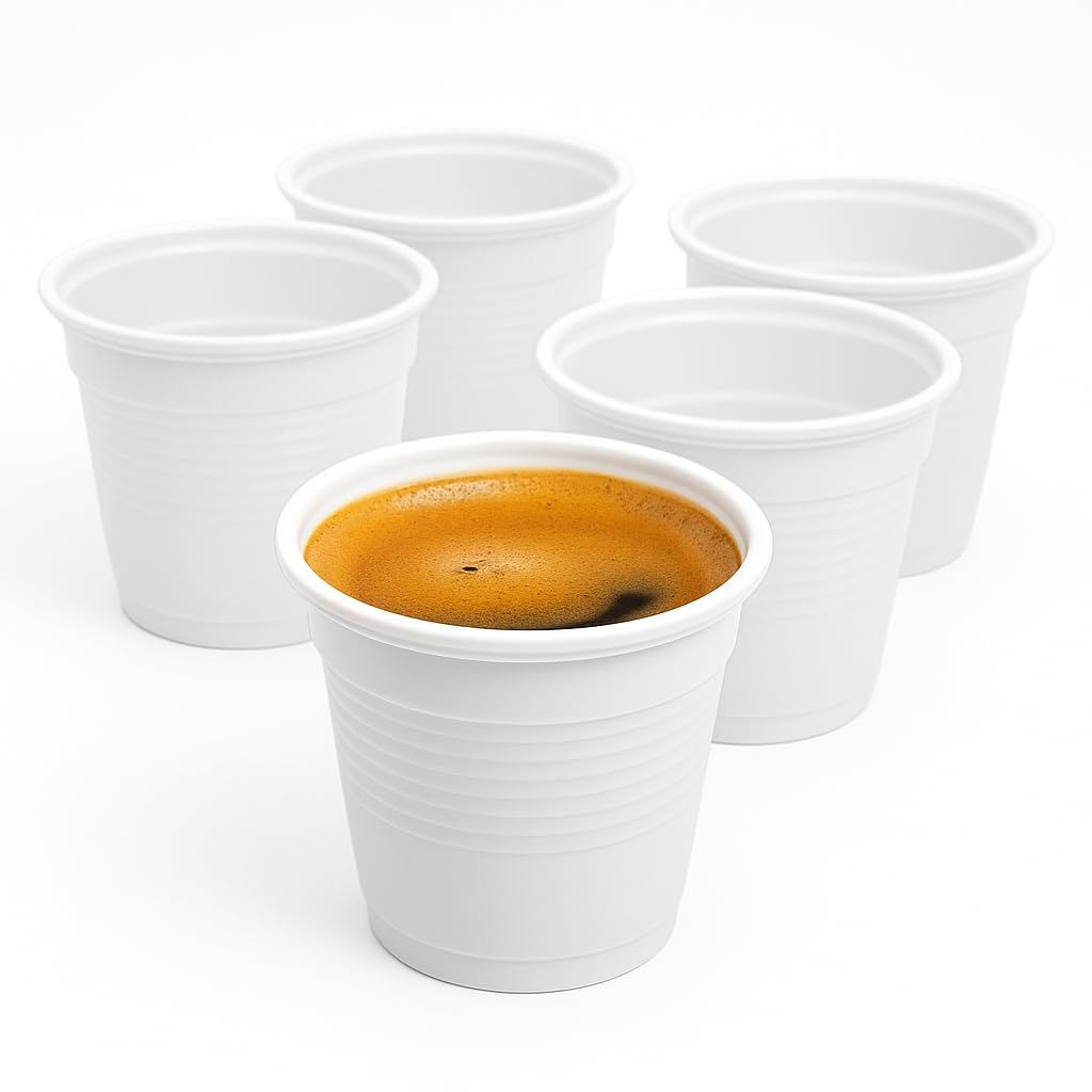 Bicchierini Caff&egrave; Plastica 80cc - 1000 Pezzi Riutilizzabili, Resistenti Al Calore, Made In Italy