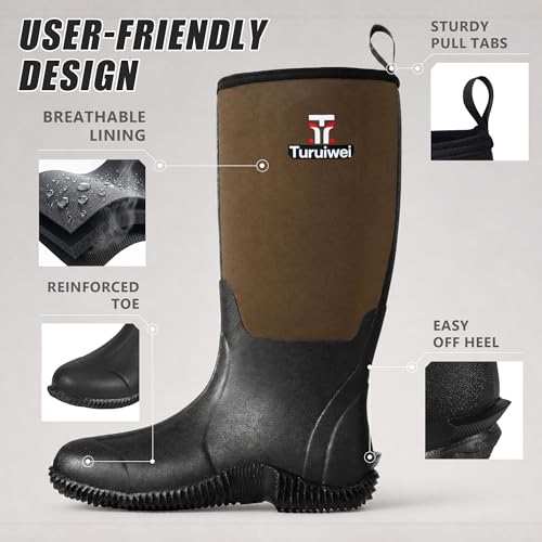 Image of Rubber Boots for Men,Waterproof Rain Boots with Steel Shank