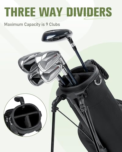 RIOROO 3-Way Divider Golf Stand Bag