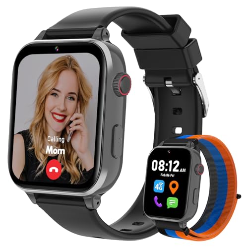 BJLBOJEY Kids Smart Watch GPS Tracker 4G Kid Smartwatch for Boys Girls Phone Watch with Video Call SOS School Mode Pedometer Birthday for 5-12 Years Old