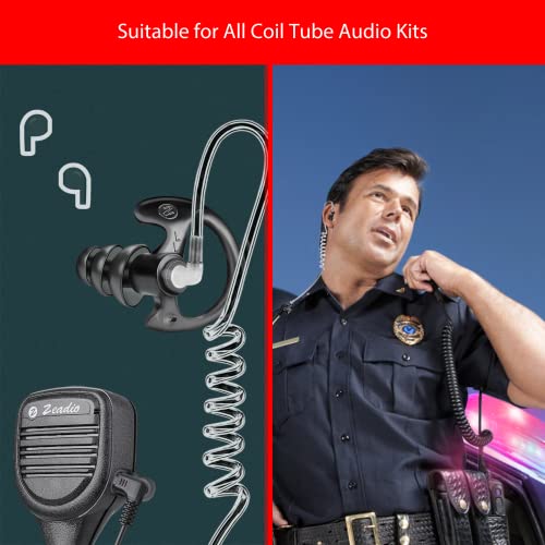 Zeadio Triple Flanged Earpiece, Comfortable Silicone Earmould Earbud Earplug - Large, Pair of 4, Black - Image 4