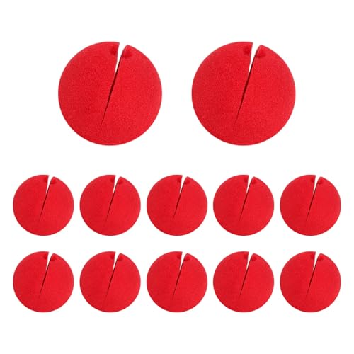 12 Pcs Red Foam Clown Noses Circus Red Sponge Nose Clown Noses for Halloween Costume Christmas Cosplay Party Decorations
