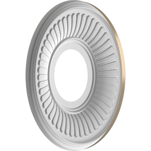 Image of Ekena Millwork 10 inchOD x 3 1 /2 inchID x 3 /4 inchP Berkshire Thermoformed PVC Ceiling Medallion (Fits Canopies up to 4 1 /2 inch), Universal Metallic Champagne Mist