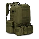 FR&RF Taktischer Rucksack Männer Militärrucksack 4 in 1 Molle Sport Tactical Bag Outdoor Bergsteigen Bergsteigen Militärrucksack Camping Bag 50L,4