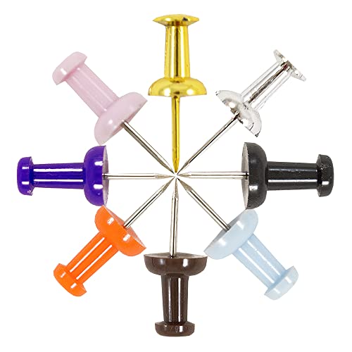 Jam Paper Premium Push Pins - Assorted Pushpins - Set Of 8 #TOP2