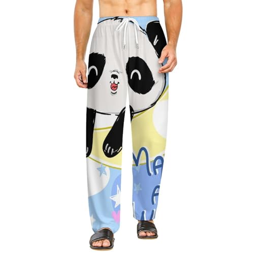 Bas de pyjama panda femme en coton taille S avec poches latérales