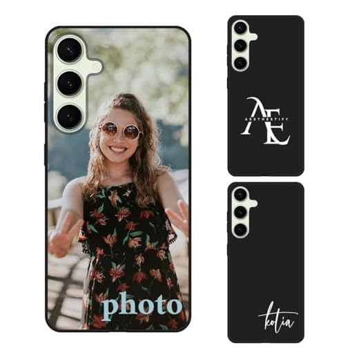 Coque personnalisée pour Samsung Galaxy S25 Plus, coque fine en TPU de qualité supérieure avec logo photo, souple et résistant aux chocs - Noir