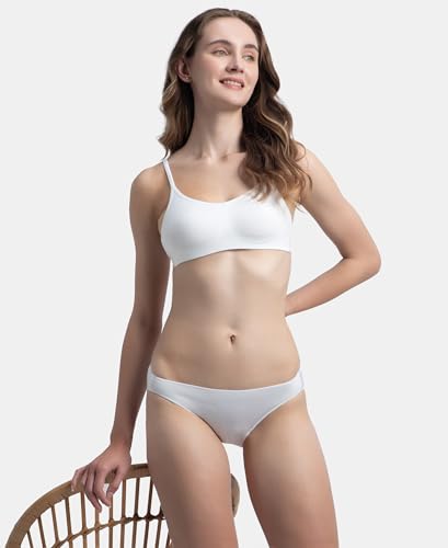 Image of Jockey 1803 Women's Medium Coverage Micro Modal Elastane Stretch Mid Waist Bikini Concealed Waistband and Stay Fresh Treatment
