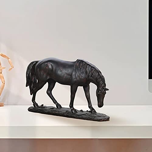 Figura decorativa de caballo. Estas figuras están hechas de una mezcla de resina y fibra de vidrio resistente a la intemperie, con durabilidad y estabilidad (B).