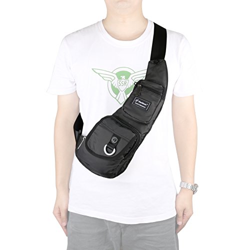 Sling Bag, Vanlison Small Sling Backpack, Small Chest Bag - Small Crossbody Bag For Men Women, Lightweight Shoulder Bag Black #TOP1