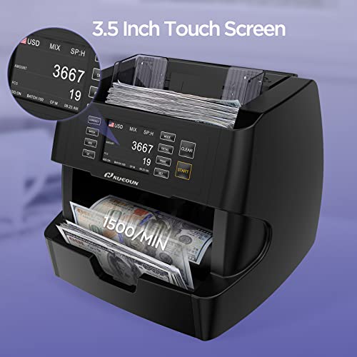 Nucoun Vc-3 Money Counter Machine Mixed Denomination, Value Counting, Cis/Uv/Ir/Mg/Mt Counterfeit Detection, Usd/Euro/Cad/Mxn, Printer Enabled Bill Cash Counter For Business #TOP3