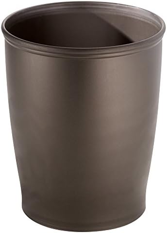 iDesign Round Plastic Waste Basket The Kent Collection –, 8.35” x 8.35” x 10”, Bronze