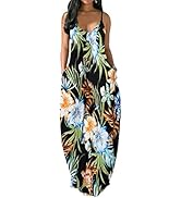 Yiershu Women's Loose Long Dresses Casual Spaghetti Straps Plus Size Floor Length Sundresses Sexy...