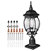 VEVOR 2 Pack Outdoor Post Light, Dusk to Dawn 22.64'' Large Size, Waterproof Lamp Post Lights Fixtures with 5.5 in Pier Mount Base Glass Shade, Exterior Pole Column Light for Patio Garden Pathway