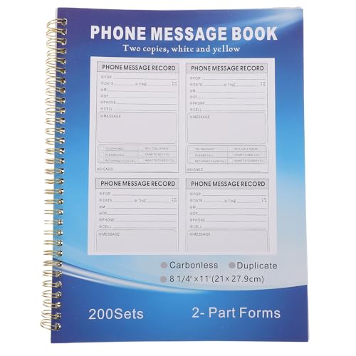 FUOYLOO Message Book for Phone Calls, A4 Two-Part Carbonless Phone Message Taking Book, Memo Notepad for Reception Desk or Business Office Use