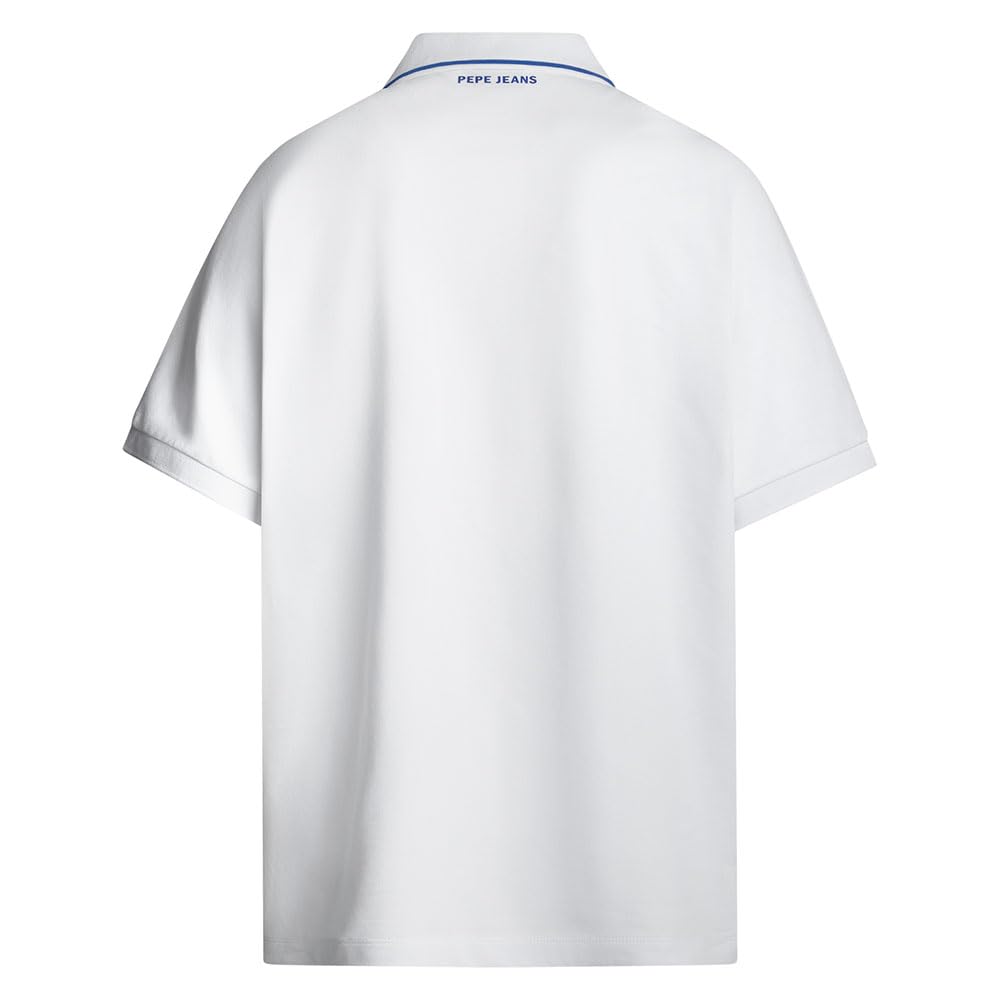 Pepe Jeans Męska koszulka polo z logo, Biały (biały), XXL