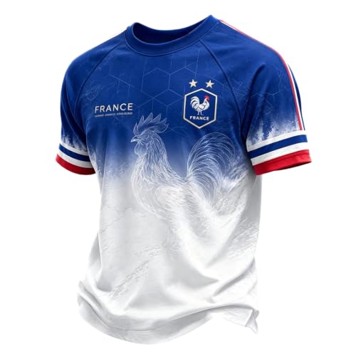 COTECRAM France Soccer Jersey Mens World Soccer Cup 2026 Jersey Shirt France World Cup Jersey 2026 Country Team Sublimated Football Fan Jerseys Short Sleeve Training T-Shirt