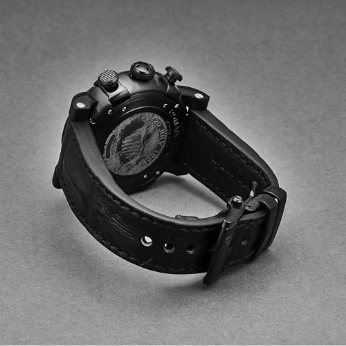 Romain Jerome Men's 'Moon Dust-DNA' Chronograph Black Dial Black Leather Strap Automatic Watch RJMDCH.101.20 - Image 3
