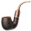 Savinelli Roma Lucite 614 Rusticated Finish Briar Wood Pipe With 30 Filters, Italian Hand Crafted Pipe Set