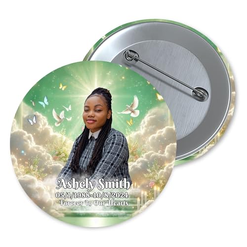 Memorial Button Funeral Pin Keepsake – Celebration of Life & Homegoing Service Remembrance – Sympathy Memorial Pin for Family & Friends – (2, 3 Inch) – Proverbs 31 Design (3 Inch)