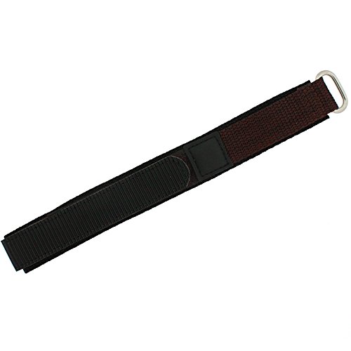 Tech Swiss Vel100Br-22 Watch Band Nylon One Piece Wrap Sport Strap Brown Adjustable Hook And Loop 22 Millimeter #TOP1
