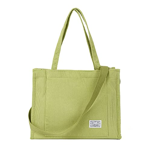 Valleycomfy Corduroy Tote Bag for Women Travel Crossbody Bag