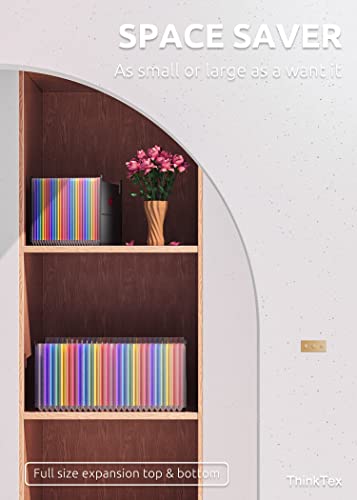 Thinktex 26 Pockets Expanding File Folder, Upright & Open Top, A-Z Colorful Tabs, Larger Capacity Accordian Folder, Letter/A4 Size For School, Home And Office #TOP2